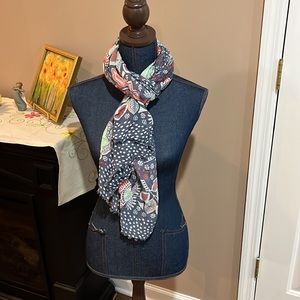 Lightweight Navy Floral Scarf for Women